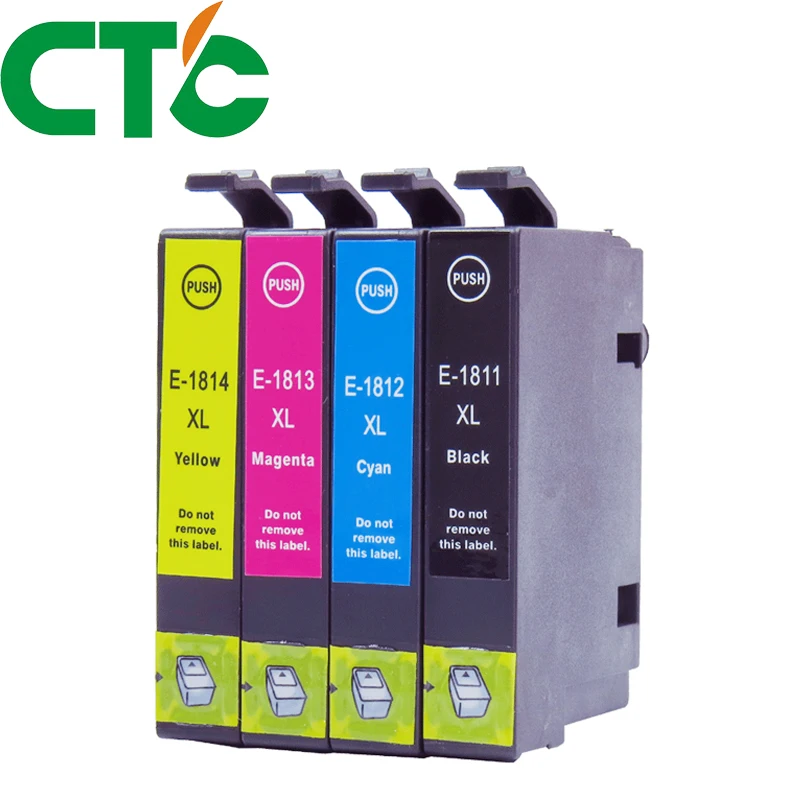 

4 PCS 18xl T1811 T1812 Ink Cartridge Compatible for INK Expression HomeXP-30 XP-102 XP-202 XP-205 XP-302 XP-305 XP-402 XP-405