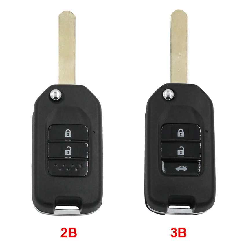 

Modified Folding Flip 2/3 Button Remote Key Shell Case Smart Car Key Housing For Honda Fit Marina Wisdom XRV City Uncut Blade