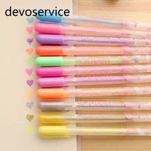 12 шт./лот DIY Kawaii воды Мел ручка акварель гелевая ручка для черный Совета фотоальбом Домашний Декор записки Материал Эсколар
