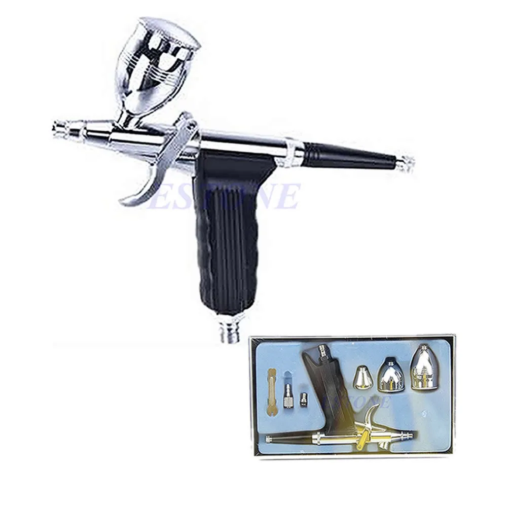 

Multi-purpose 3 Cups 0.3mm Nozzle Spray Gu n Pistol Trigger Airbrush Painting US