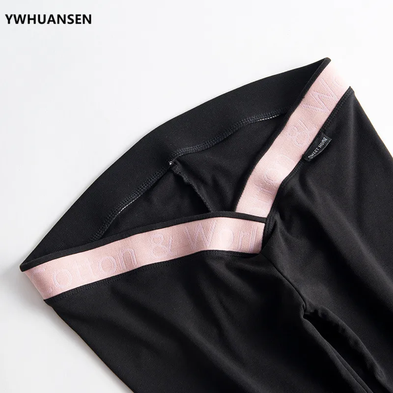 Тонкие леггинсы YWHUANSEN для беременных Одежда штаны с низкой талией поддержки