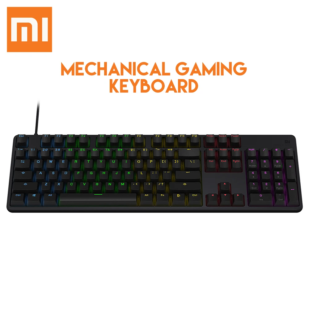 

Original Xiaomi Gaming Mechanical Keyboard 104 keys with RGB Backlight Aluminum Alloy Wired Gaming Keyboard 3ms Response Speed