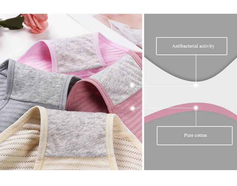 3Pcsset Women Underwear Cotton Sexy Everyday Ladies Girls Panties Plus Size Briefs Intimates Lingerie Knickers L-XXL (13)