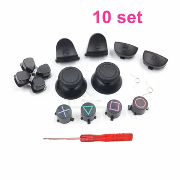

10 set L1 R1 L2 R2 Trigger Button 3D Analog Joystick Cap Replacement for Playstation 4 for PS4 Controller JDM-011 Model