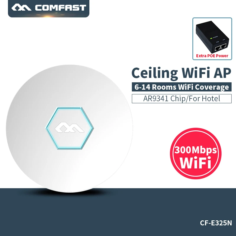 

300Mbps Wireless Access Point WIFI Router WIFI Repeater WIFI Extender Signal Bosster Expander POE Adapter Indoor AP Ceiling AP