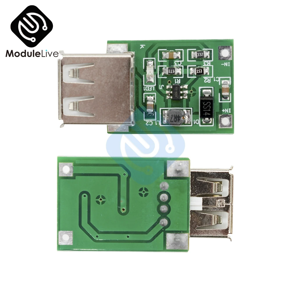 5 шт., USB выход, повышающий преобразователь, мини DC-DC, повышающий источник питания, модуль, литиевая батарея, зарядное устройство, плата постоянного тока, 0,9-5 В, 600 мА