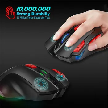 

EPULA 2020 Fashion Wireless Mouse Mice 2.4G Rechargeable Optical Wireless Gaming Mouse with 7 Bright Colors LED Backlit