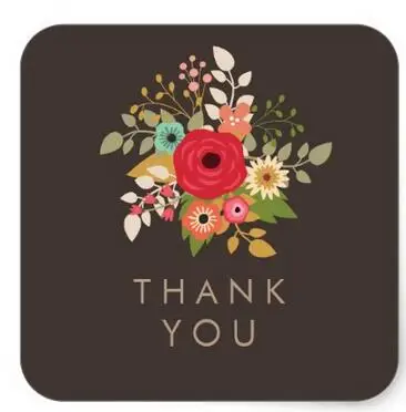 1 5 дюймовые современные цветочные наклейки THANK YOU | Канцтовары для офиса и дома