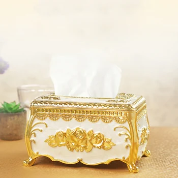 

European Style Home Kitchen Tissue Case Box Container Acrylic Vintage Storage Tissue Box Simple Towel Napkin Paper Holder