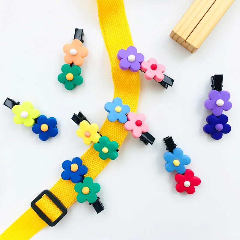 

Handmade Macarons Colorful Cute Barrettes Judy Cartoon Flower Clay Hairpins, Pendant For Women&Girl Daily Children Jewelry Gift