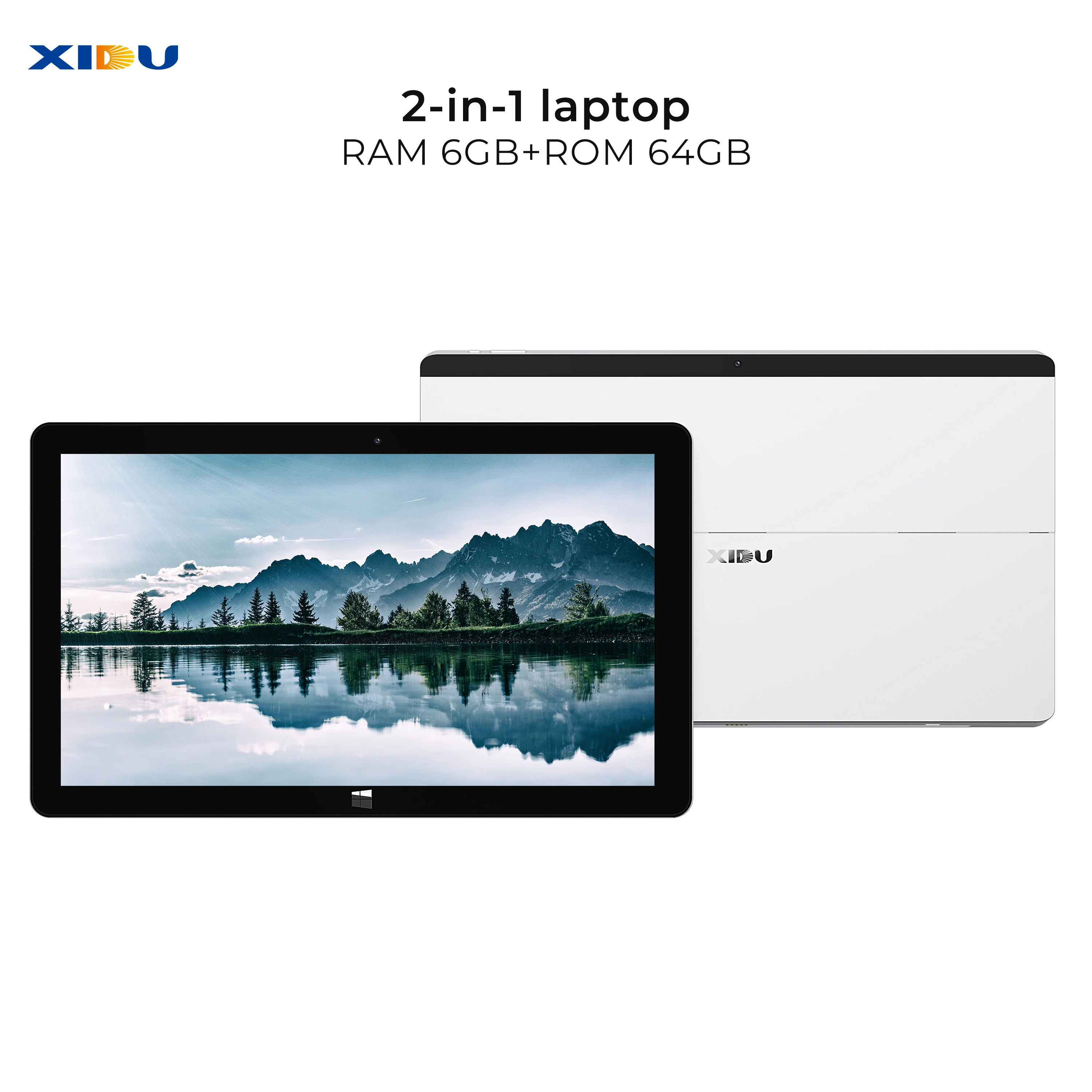 XIDU Tablet 6+64GB 13.3 Inch Laptop Intel Dual Core Windows 10 Tablets PC with Touchscreen 2560x1440 IPS Display