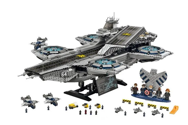 

Large-scale Aircraft Carrier Super Heroes The Shield Helicarrier Model Building Blocks Compatible with 76042 Toys Bricks gift