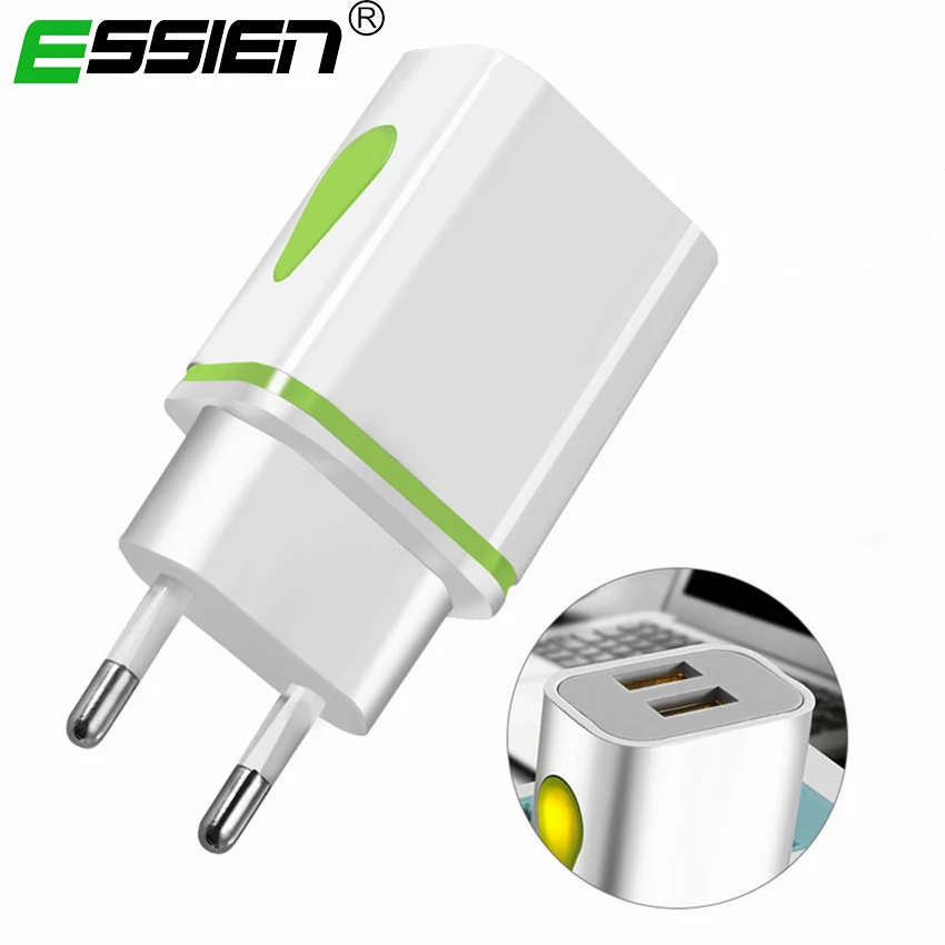 

2 Port USB Phone Charger LED Light 5V 2.1A EU/US Plug Smart Fast Charging Adapter for iPhone iPad Samsung Mobile Phone Chargers