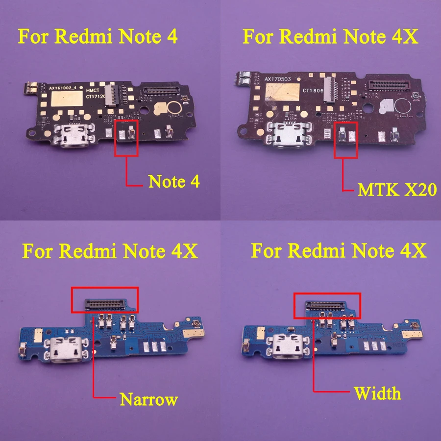 Для Xiaomi Redmi NOTE 4 / 4X MTK X20 узкая ширина USB зарядное устройство Порт док станция разъем