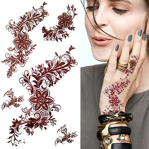 

1Pc Flower Tattoo Decals Body Art Decals 3D Waterproof Paper Temporary Tattoo