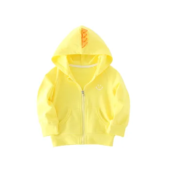 

Infant Boys Girls Spring and Autumn Small Dinosaur Coat Baby Hoodies Solid Color Sweatshirts