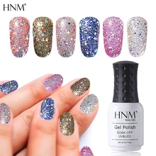 HNM блестящая краска 8 мл Алмазный УФ-светодиодный гель для ногтей геллак впитывающий эмалированный Гель-лак для ногтей полуперманентный лак