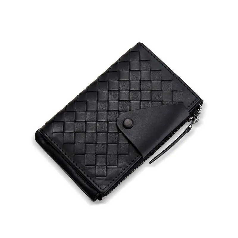 

New genuine Leather key wallet woven cowhide key bag first layer of cowhide woven key bag