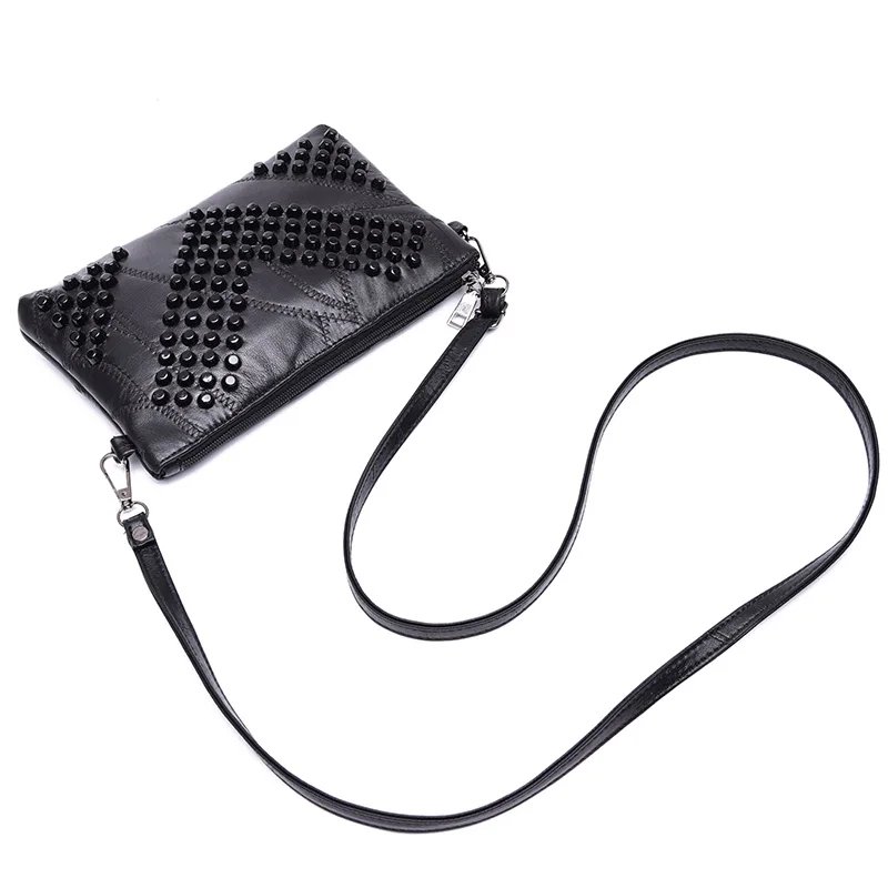 2019 الماس جلد طبيعي المرأة حقيبة برشام Crossbody حقيبة المرأة مخلب خليط حقيبة ساعي الإناث محفظة Bolsas الأنثوية