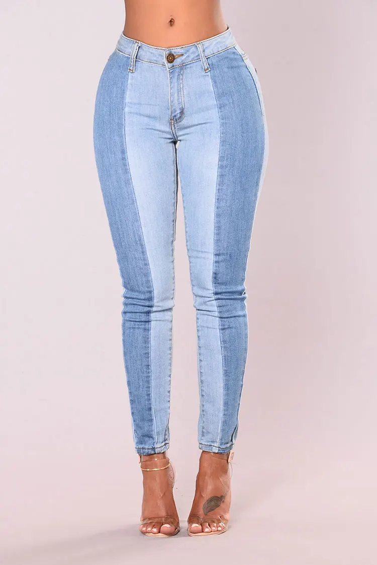 Женские ультра эластичные Синие рваные джинсы с кисточками цветные джинсовые