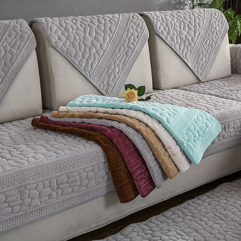 Najtaniej 3D wzór z kamieniem narzuta na sofę ręcznik narzuty pluszowa tkanina grube Sofa nowoczesne antypoślizgowa Sofa narzuta na sofę rogu ręcznik maty 1 sztuk