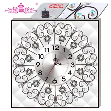 DaiNaSi Diamond Embroidery Wall Clock 5D DIY Diamond Painting Cross Stitch Flower Watch Diamond Mosaic Rhinestones DF-2756