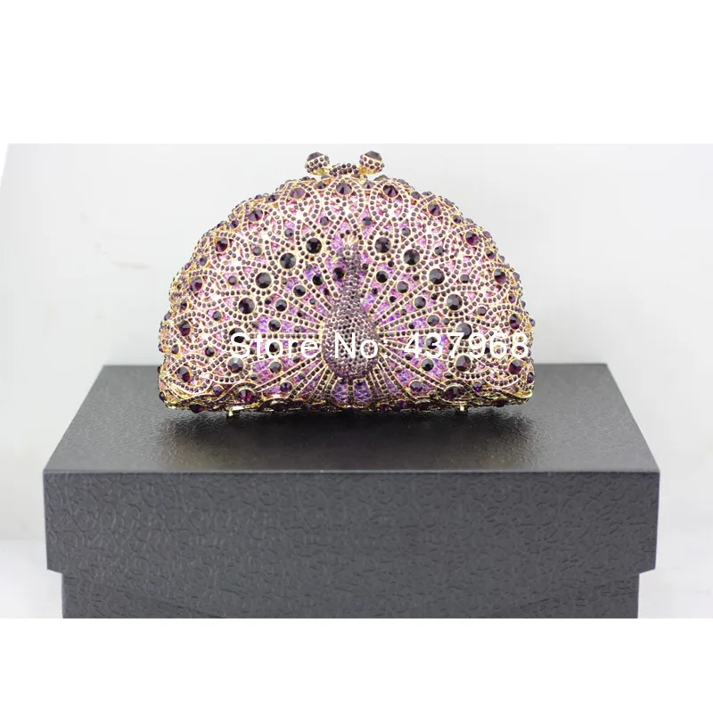 purple peacock crystal bag7