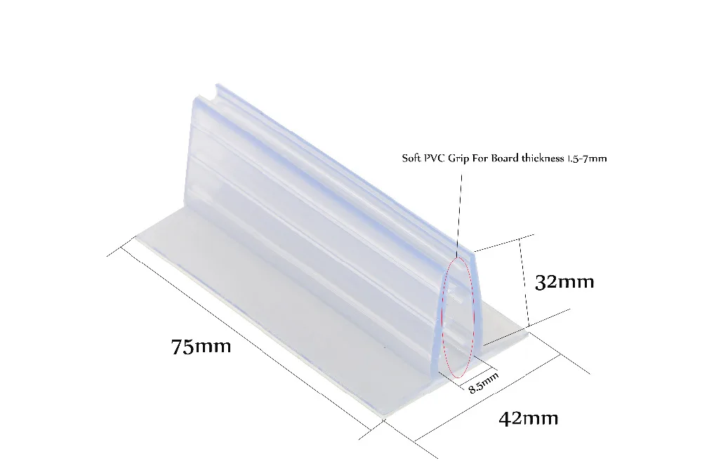 75 мм с пенопластовой лентой захват из ПВХ клип полоса поп экструдированный зажим KT доска держатель этикеток полка рекламирования знак оснастки мебельный аксессуар