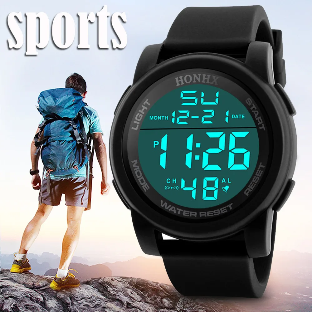 

Luxury Sports Watch Men Analog Digital Military Silicone Sport LED Waterproof Wrist Watches Men Relogio Masculino Date Stopwatch