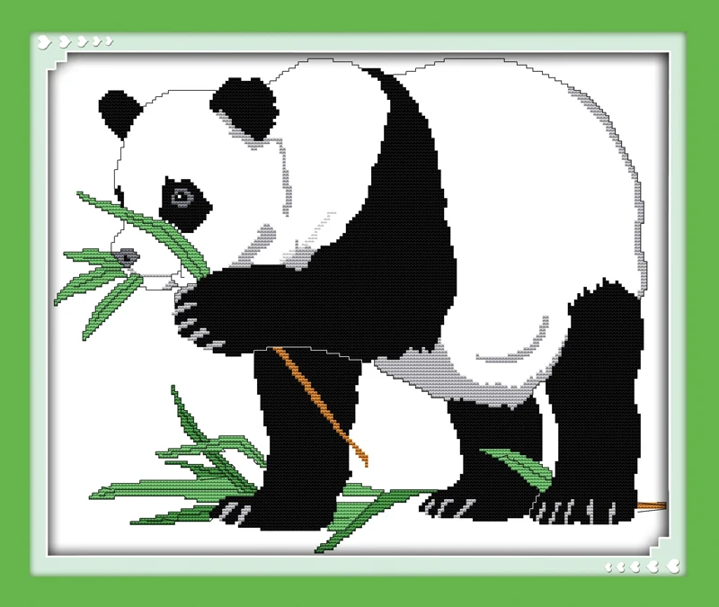 

wholesale Panda cotton DMC Animal cross stitch kits 14ct white 11ct printed embroidery DIY handmade needle work wall home decor