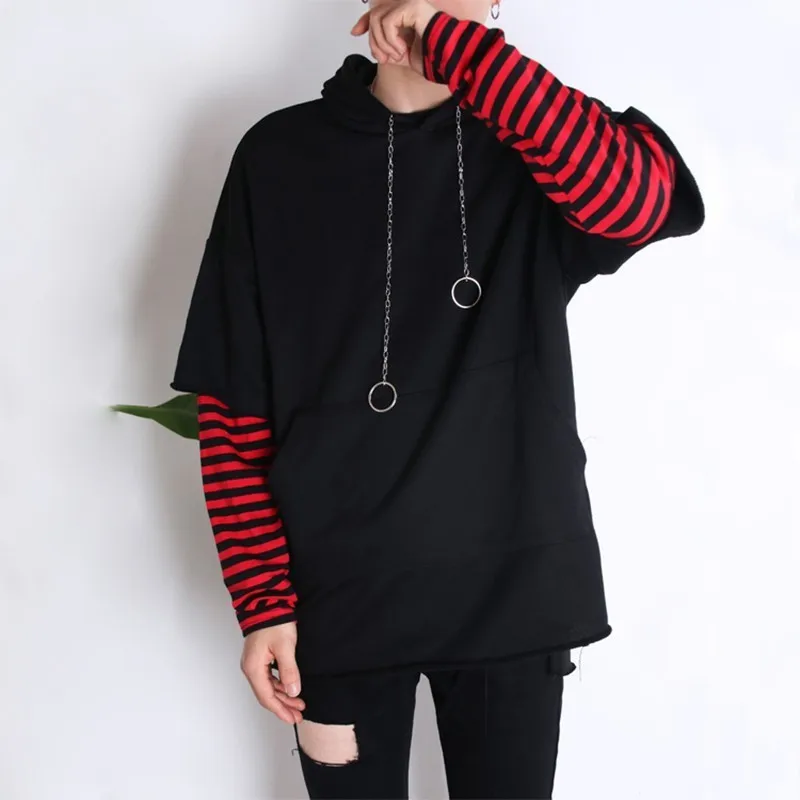 Goedkoop Hoodies mannen Hoodie Nep Tweedelige Hoodies Lente Ringen Sweatshirt Harajuku Vrouwen Mannen Hip Hop Winter Camouflage Herfst trui
