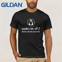 Программист Linux Sudo rm футболка с надписью rf Тройники одежда футболка мужская черная хлопковая футболка с коротким рукавом в стиле хип-хоп