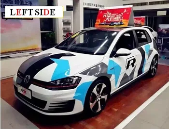 

LEFT SIDE Car Stickers Whole Body with Letter Personality Black Blue Grey Car-styling Waterproof High Quality Vinyl