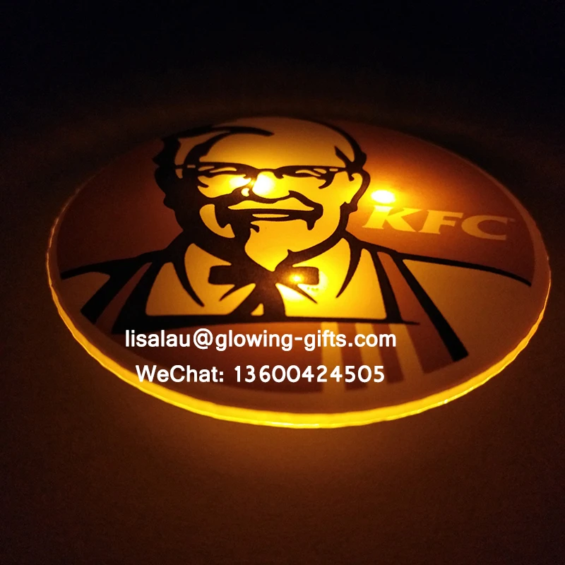 SL заказной KFC светодиодный мигающий acrlyic значок с мигающим светодиодом рекламные