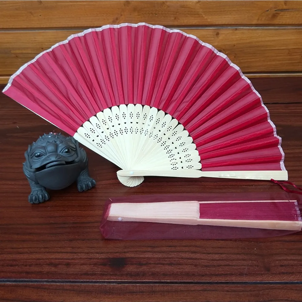 

Traditional Chinese Fans Hand Held Fans Silk Bamboo Folding Fans Handheld Folded Fan for Church Wedding Hand Holding Fans Decor