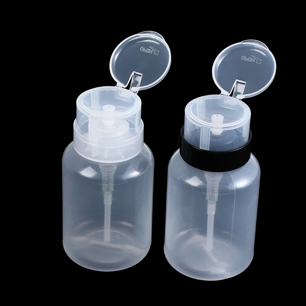 New Clear Bottle 200ml Empty Push Down Empty Pump Dispenser For Nail
