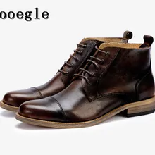 SHOOEGLE/модные мужские ботинки высококачественные кожаные итальянские черные коричневые Роскошные повседневные ботильоны мужские ковбойские мотоциклетные ботинки В рыцарском стиле