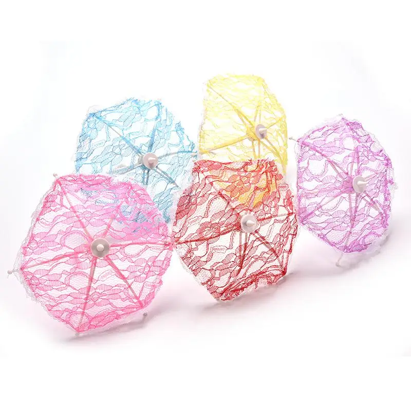 

1 PCS Miniatures Lace Umbrella for Girls Classic Dollhouse Furniture Random