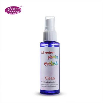 

Hot sell Blue Bottle Eye lashes Fluid Cleanser 70ml Labling False Eyelashes Remover No Stimulate Eyelash Extension Cleanser