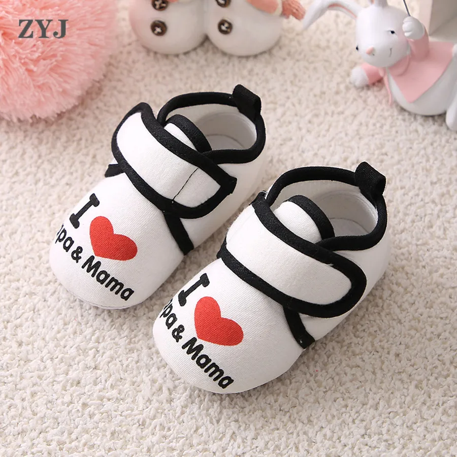 

ZYJ Cotton Baby First Walkers Indoor Shoes Breathable Soft Sole Hook & Loop Boys Girls Infant Anti slippery Love Toddler Shoes