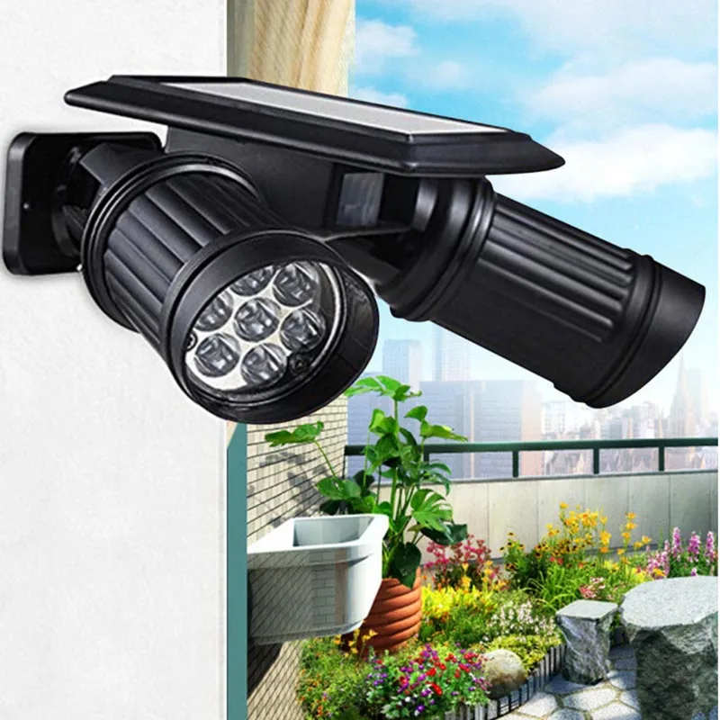 

Solar Power LED Light Lamp Dual Head PIR Motion Sensor Rotatable For Outdoor Patio SDF-SHIP