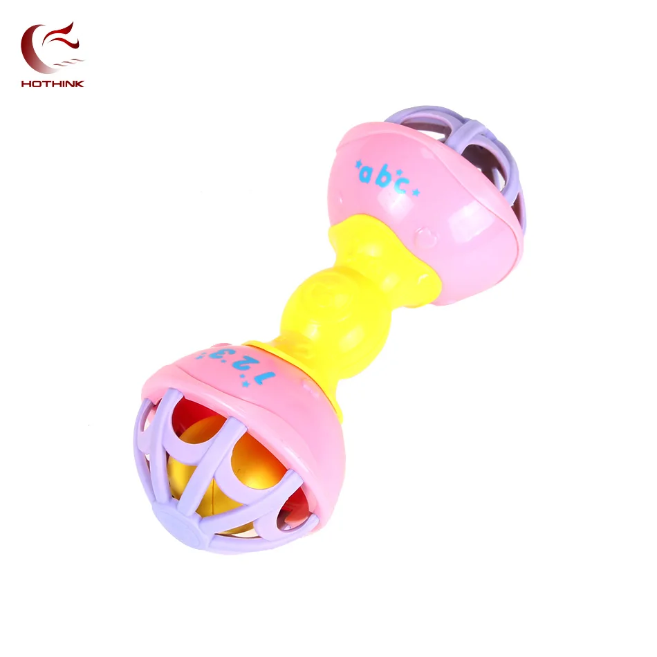 

HOTHINK Baby Rattles toy Intelligence Grasping Gums Plastic Hand Bell Rattle Funny Educational Mobiles Toys Birthday Gifts