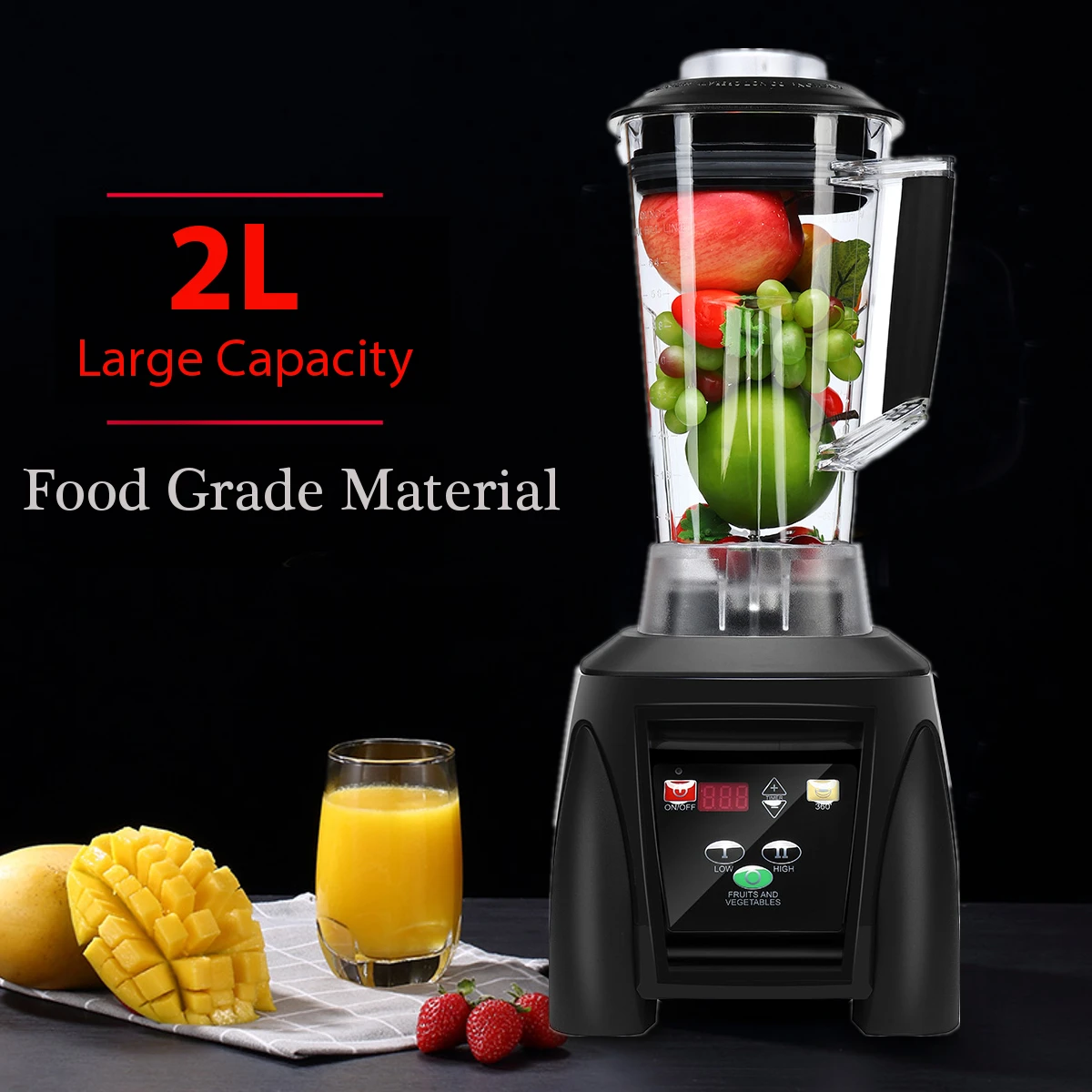 

2200W 2L G1100 Blenders with Blender-Tamper EU/AU/US Plug Radial Cooling Fan Thermal Protection System Stainless Steel Blades