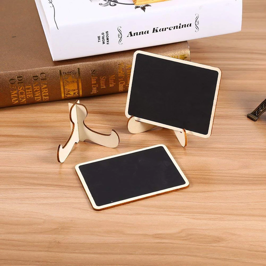 

Mini Small Wooden Chalk 10pcs Blackboard Retangle Wedding Restaurant Signs Blackboard Clip Tag Party Decor School Supplies