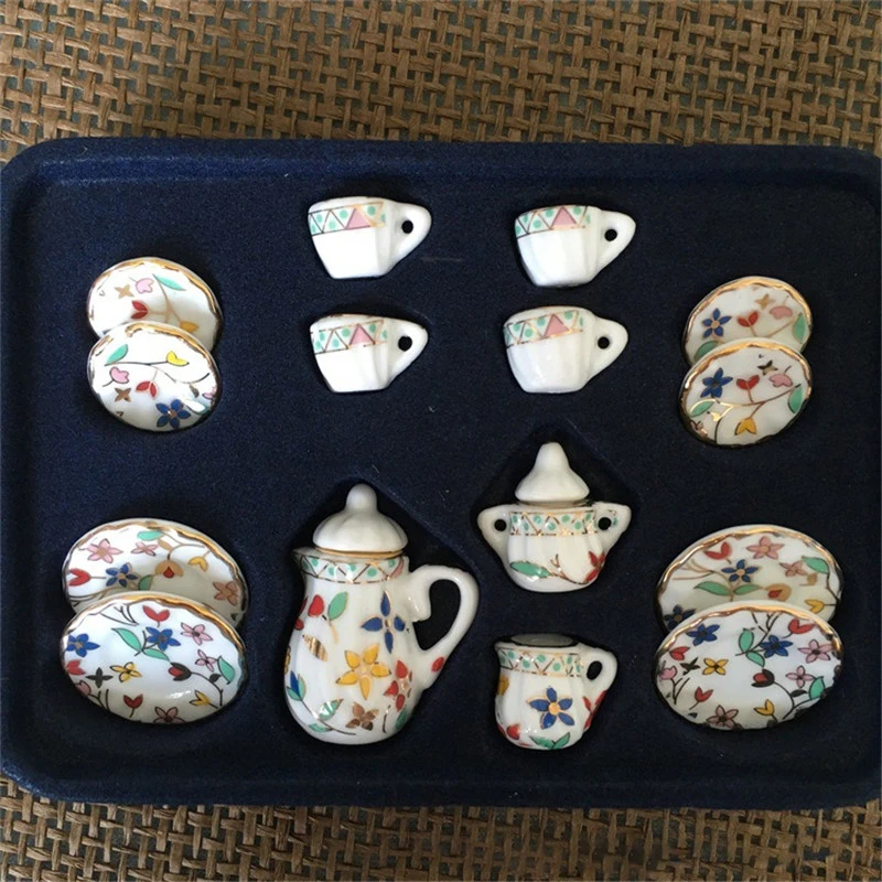 1:12 دمية أثاث مصغر للدمى إصّيص سيراميك صغير طقم شاي أدوات المائدة المطبخ لعبة لعب دور لعب للأطفال الفتيات الهدايا