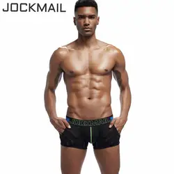 JOCKMAIL Брендовые мужские нижнее белье боксер сексуальные полые сетки шорты гей пижамы cuecas Гей Мужской трусы Sexy! Дышащая промежность хлопок