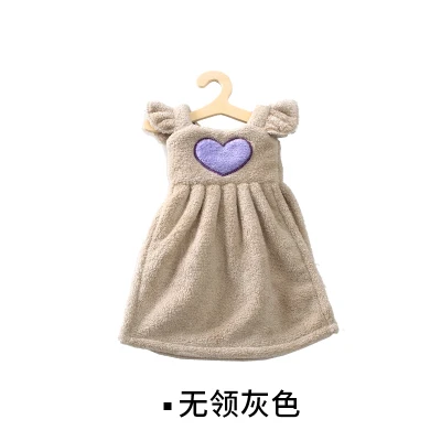 Without collar gray Милое платье принцессы; полотенце для рук; утолщенное; водопоглощающее; Коралловая шерсть - Цвет: Without collar gray