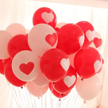 

100Pcs/Lot White Red Pink Lovely Round Heart Latex Wedding Balloons Happy Birthday Wedding Decoration Marriage Balloons