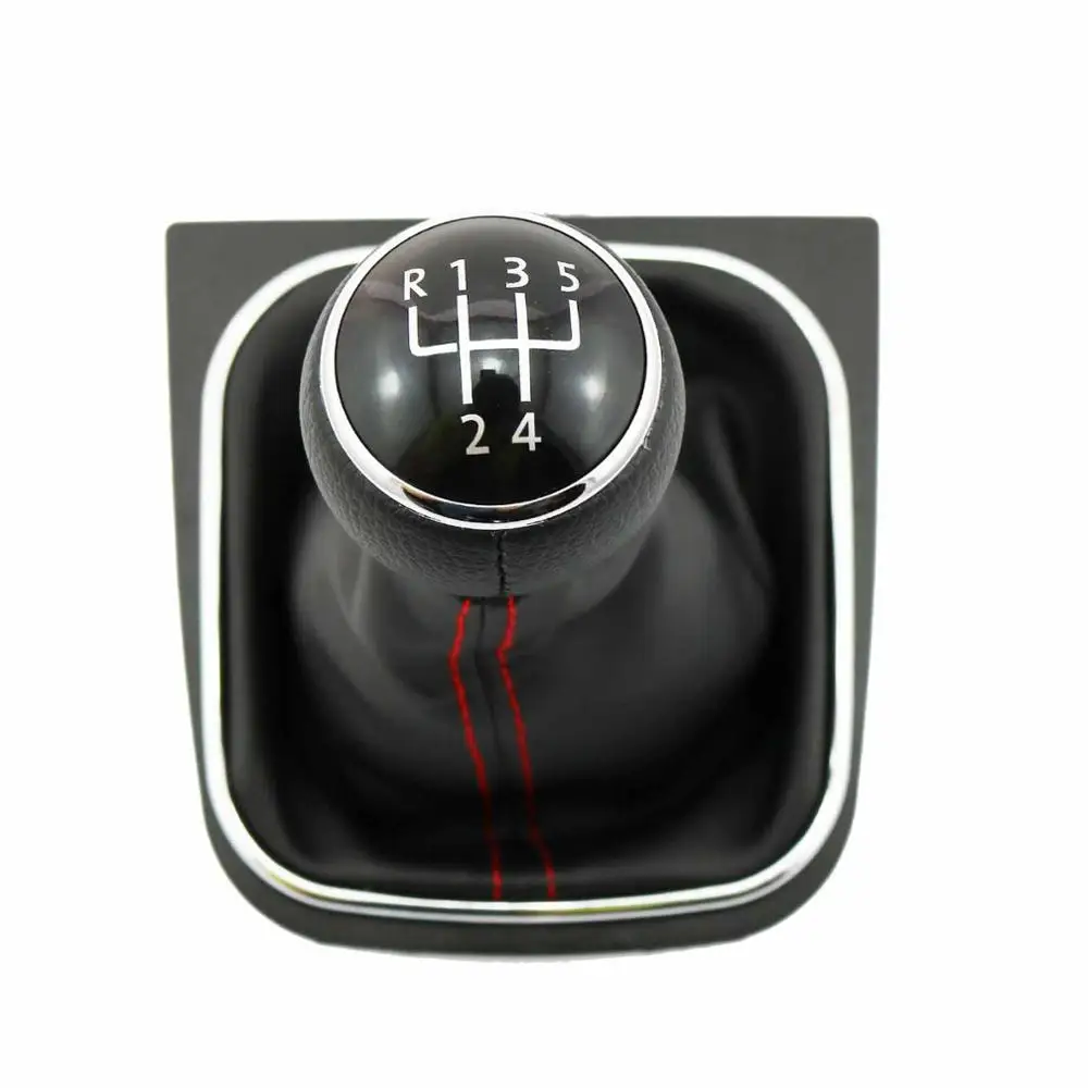 5/6 скорость автомобиля рычаг переключения передач с кожаной загрузкой для VW Scirocco 2009 2010 2011 2012 2013 - Название цвета: Оранжевый