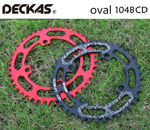 DECKAS Овальный 104BCD 40/42/44/46/48/50/52T горный велосипед Звездочка MTB велосипед, способный преодолевать Броды для 8-12 Скоростей диаметра окружности болтов(алюминиевая звездочка